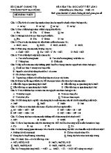 Đê kiêm tra hoc một tiết lần 3 môn Hóa học Lớp 10 - Trường THPT Đăkrông